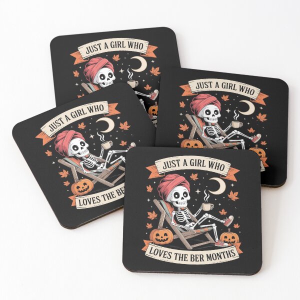 Item preview, JUST A Girl WHO Loves The BER Months Skeleton Coffee designed and sold by Shannon Bosley.