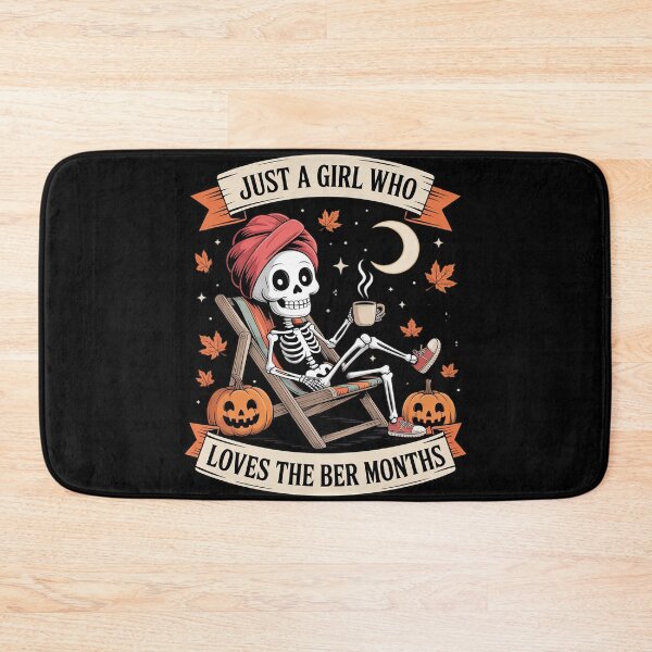 Item preview, JUST A Girl WHO Loves The BER Months Skeleton Coffee designed and sold by Shannon Bosley.