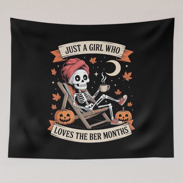 Item preview, JUST A Girl WHO Loves The BER Months Skeleton Coffee designed and sold by Shannon Bosley.