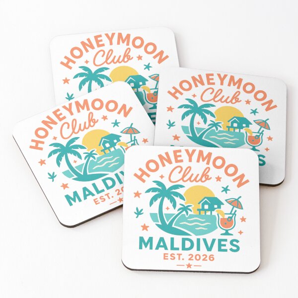 Item preview, Honeymoon Club Maldives EST. 2026 – Tropical Overwater Bungalow Design for Couples designed and sold by Memorph.