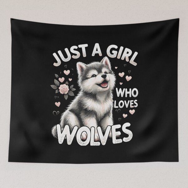 Item preview, Cute Wolf Just A Girl Who Loves Wolves designed and sold by LavetaCatherine.