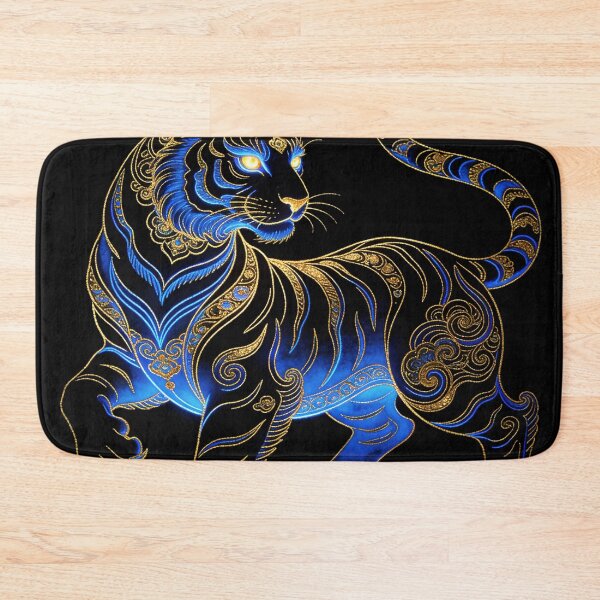 Item preview, Mystic Azure Tiger with Intricate Gold Filigree designed and sold by zzz888.