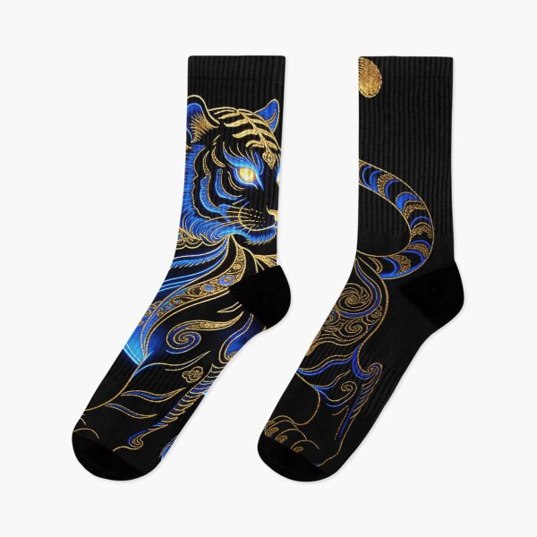 Item preview, Mystic Azure Tiger with Intricate Gold Filigree designed and sold by zzz888.