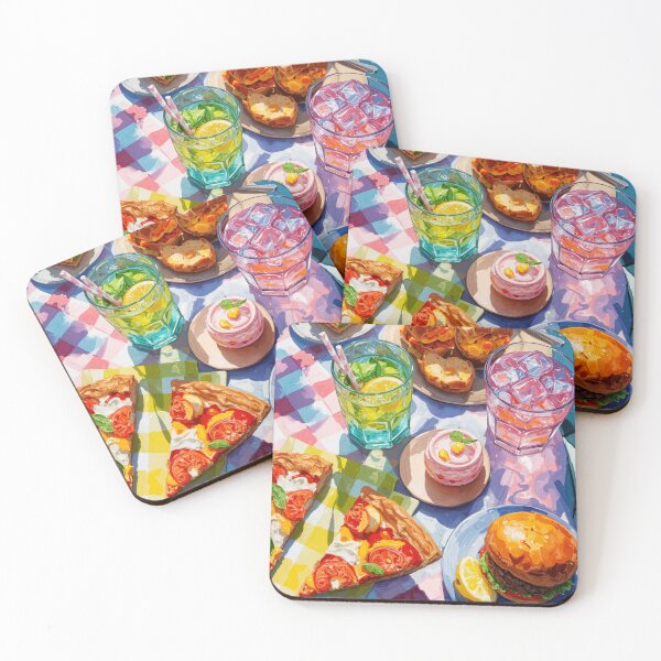 Item preview, Vibrant Summer Picnic – Colorful Food Art with Burgers, Pizza & Lemon Drinks designed and sold by Grafititee.