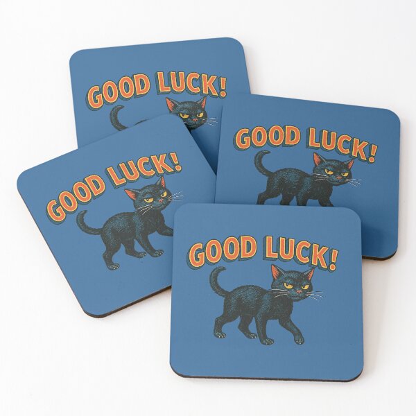 Item preview, Good Luck Black Cat – Retro Positive Charm Illustration designed and sold by The Devil's Bargain.