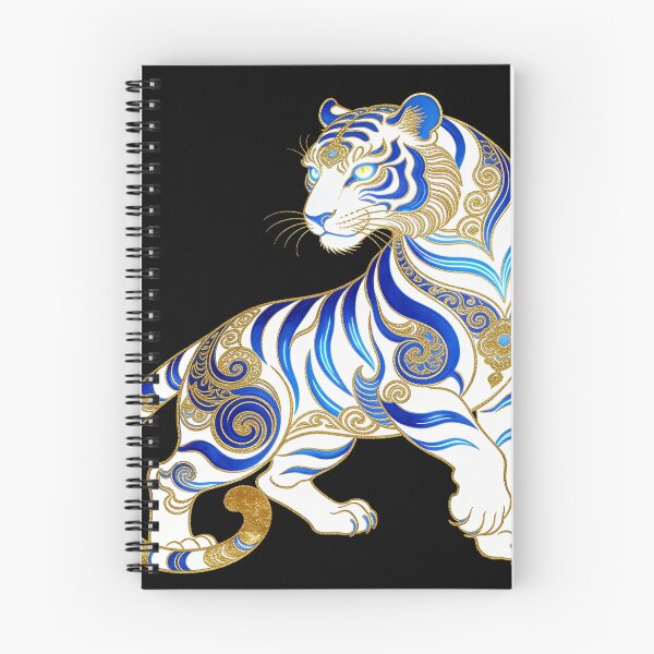 Item preview, Celestial White Tiger with Elegant Blue and Gold Markings designed and sold by zzz888.