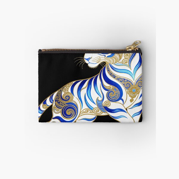 Item preview, Celestial White Tiger with Elegant Blue and Gold Markings designed and sold by zzz888.