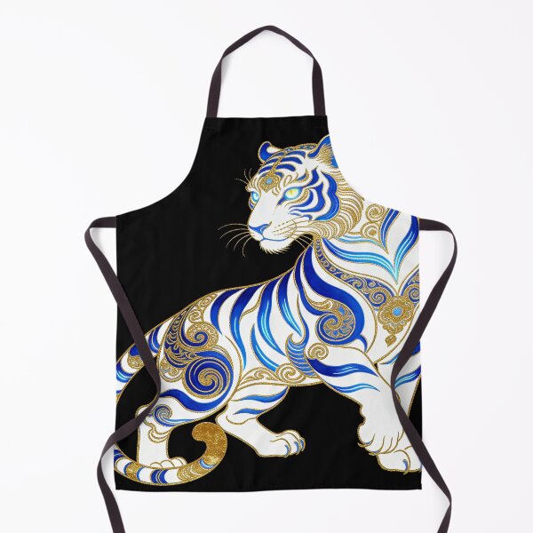 Item preview, Celestial White Tiger with Elegant Blue and Gold Markings designed and sold by zzz888.