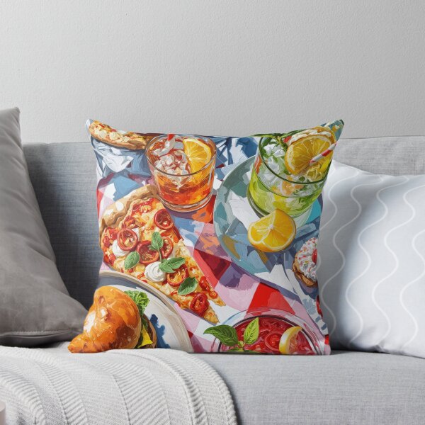Item preview, Vibrant Summer Picnic – Colorful Food Art with Burgers, Pizza & Lemon Drinks designed and sold by Grafititee.