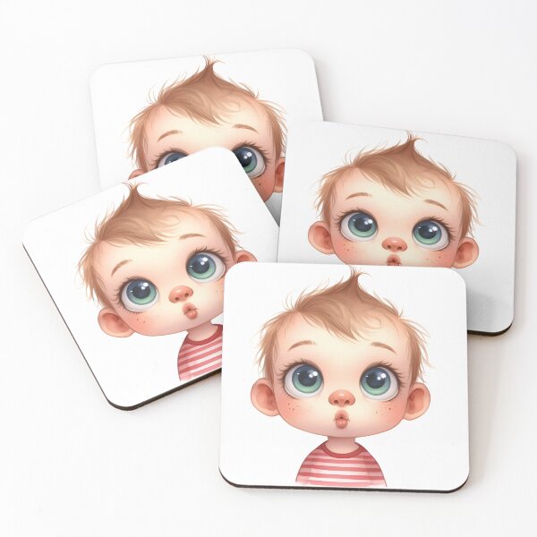 Item preview, Cute Baby Boy Illustration with Big Eyes – Kawaii Child Character Art designed and sold by LunaPixelStudio.