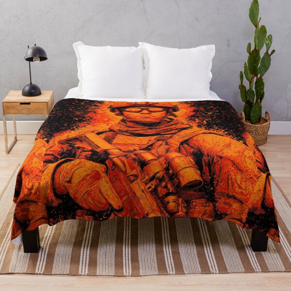 Item preview, Intense orange splash art of ready combat soldier designed and sold by Piotrek0001.