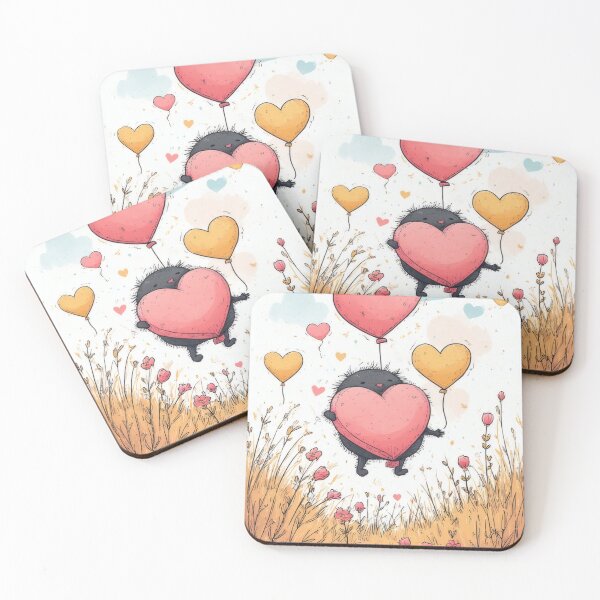 Item preview, Warm embrace: Bear, love, balloons, field designed and sold by Mianku | Für das Leben.