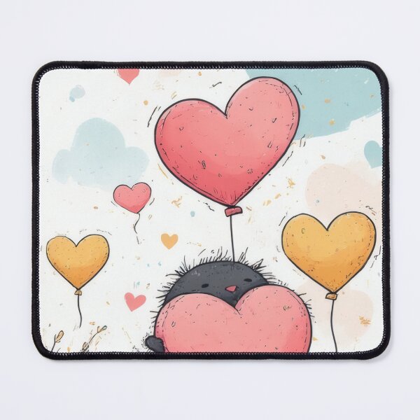 Item preview, Warm embrace: Bear, love, balloons, field designed and sold by Mianku | Für das Leben.