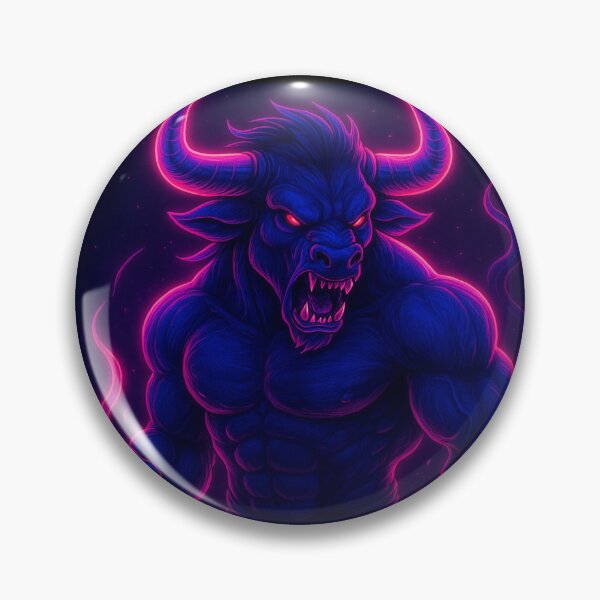Item preview, Neon Minotaur – Mythic Cyber Beast Warrior designed and sold by GolabMagic.