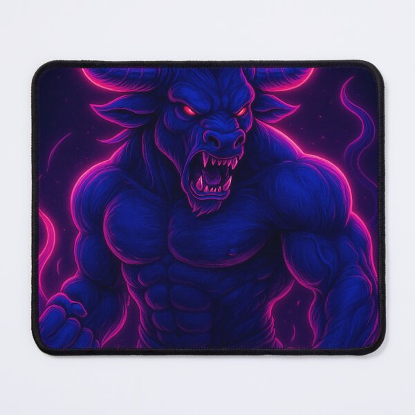 Item preview, Neon Minotaur – Mythic Cyber Beast Warrior designed and sold by GolabMagic.