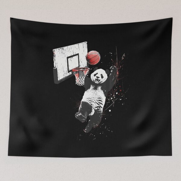 Item preview, Basketball Panda Bear Slam Dunk Artwork Basketball Player designed and sold by LavetaCatherine.