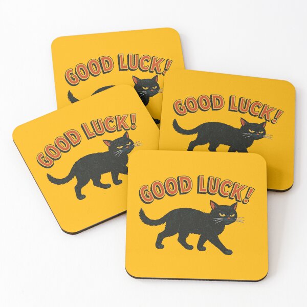 Item preview, Good Luck Black Cat – Vintage Lucky Cat Illustration designed and sold by The Devil's Bargain.