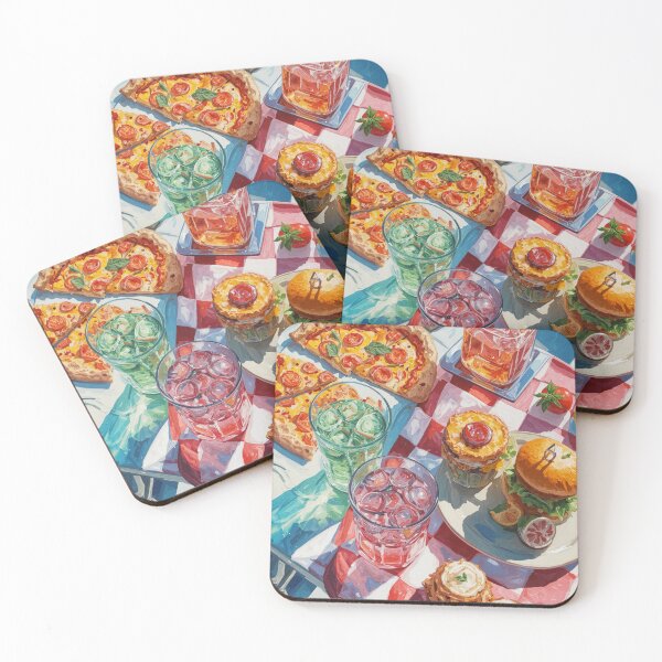 Item preview, Vibrant Summer Picnic – Colorful Food Art with Burgers, Pizza & Lemon Drinks designed and sold by Grafititee.