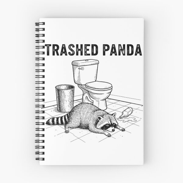 Item preview, Trashed Panda Drunk Raccoon Toilet Comedy Winter Scene designed and sold by torildorxop.