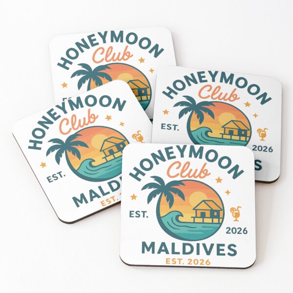 Item preview, Honeymoon Club Maldives EST. 2026 – Modern Tropical Bungalow Design for Couples designed and sold by Memorph.