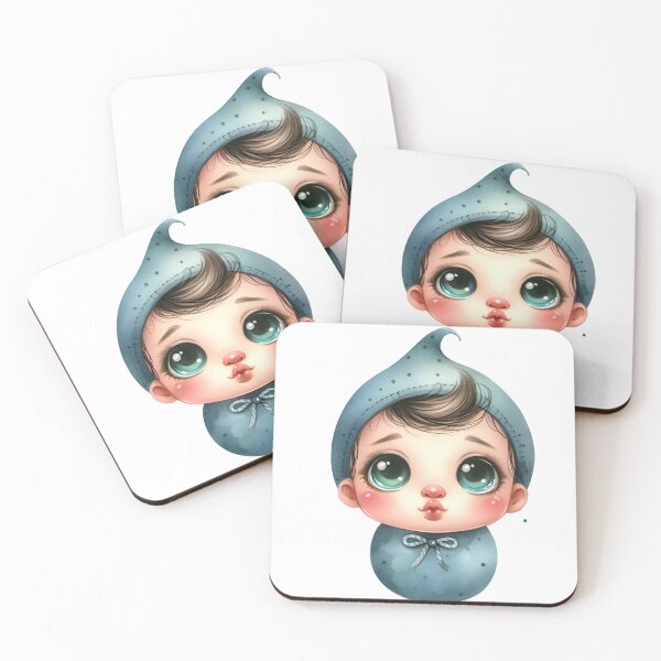Item preview, Kawaii Baby Boy Illustration in Blue Hoodie – Cute Chibi-Style Baby Art designed and sold by LunaPixelStudio.