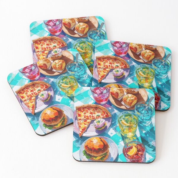 Item preview, Vibrant Summer Picnic – Colorful Food Art with Burgers, Pizza & Lemon Drinks designed and sold by Grafititee.