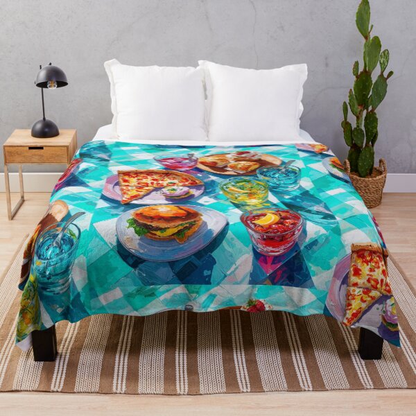 Item preview, Vibrant Summer Picnic – Colorful Food Art with Burgers, Pizza & Lemon Drinks designed and sold by Grafititee.