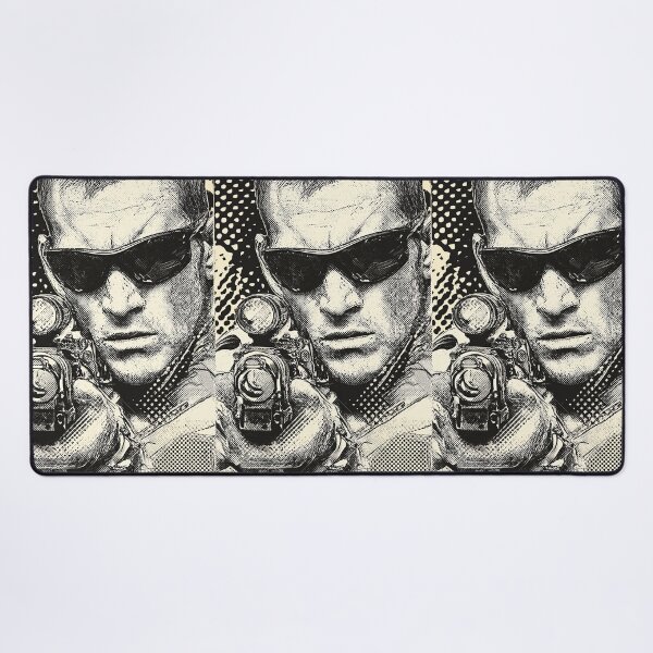 Item preview, Gritty halftone soldier with sunglasses aiming his weapon designed and sold by Piotrek0001.