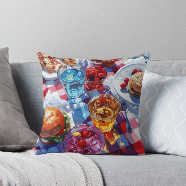 Item preview, Vibrant Summer Picnic – Colorful Food Art with Burgers, Pizza & Lemon Drinks designed and sold by Grafititee.