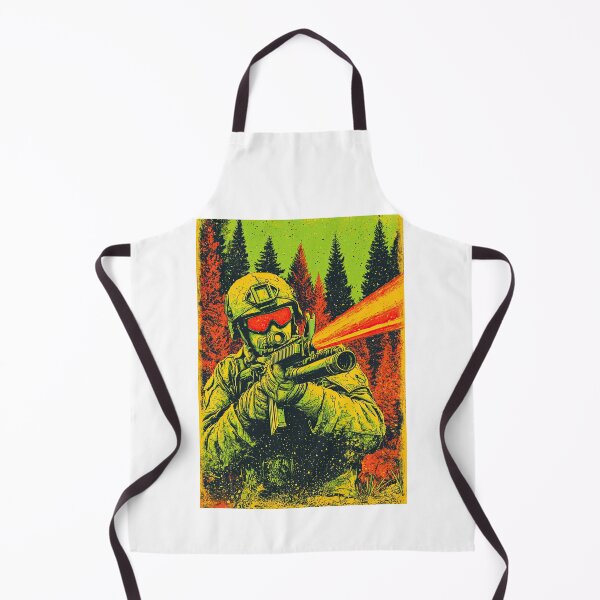 Item preview, Retro comic style soldier firing laser in forest designed and sold by Piotrek0001.