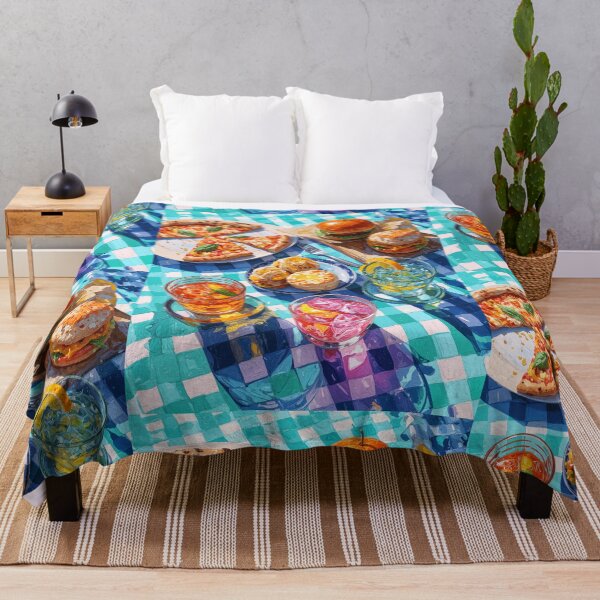 Item preview, Vibrant Summer Picnic – Colorful Food Art with Burgers, Pizza & Lemon Drinks designed and sold by Grafititee.