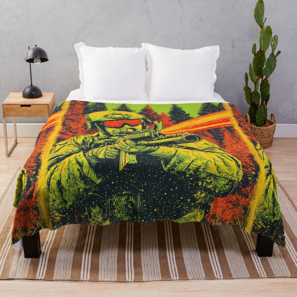 Item preview, Retro comic style soldier firing laser in forest designed and sold by Piotrek0001.