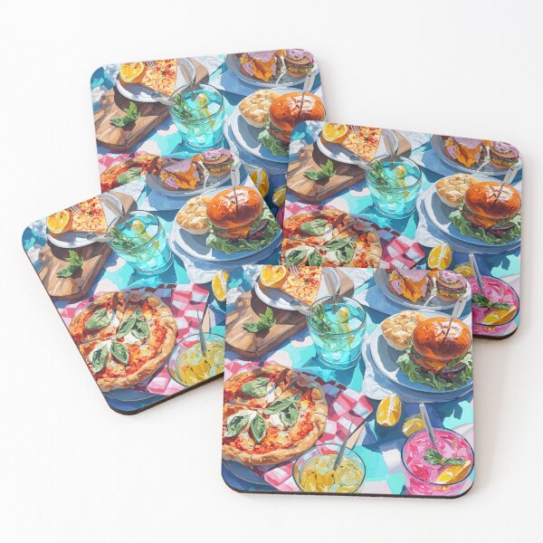 Item preview, Vibrant Summer Picnic – Colorful Food Art with Burgers, Pizza & Lemon Drinks designed and sold by Grafititee.