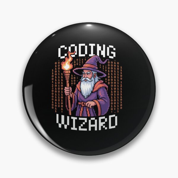 Item preview, Programmer 8-Bit Pixel Art Coder Coding Wizard  designed and sold by TiredPack.