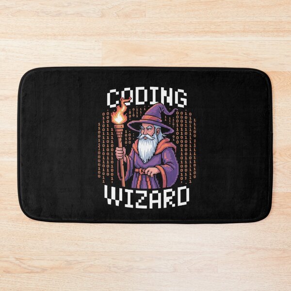Item preview, Programmer 8-Bit Pixel Art Coder Coding Wizard  designed and sold by TiredPack.