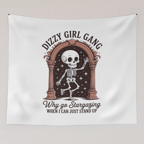 Item preview, POTS Awareness Skeleton Dizzy Girl A Gang Why Go Stargazing designed and sold by estellaken.