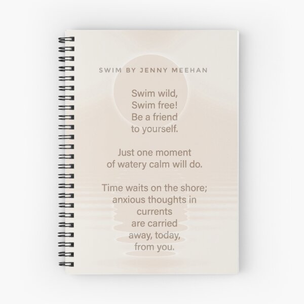 Item preview,  Wild Swim Poem by Jenny Meehan with moon over water  designed and sold by Jenny Meehan Art Prints and Patterns  .