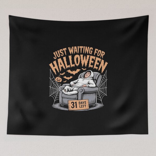 Item preview, Just Waiting For Halloween Napping On The Coach designed and sold by skanderio.