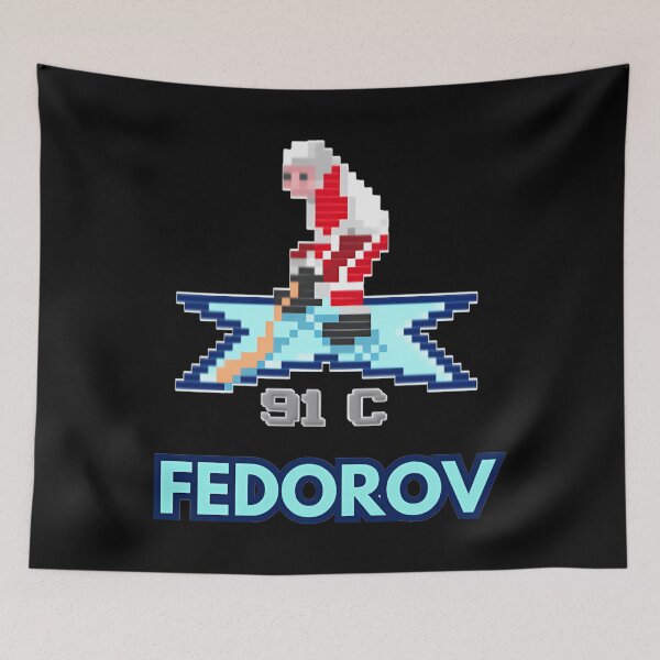 Item preview, Sergei Fedorov Red Wings Vintage Nhl 91 Character Fedorov Pixel 16-Bit Meme designed and sold by MaxalimetovArt.