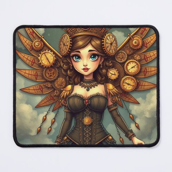 Item preview, Steampunk Clockwork Princess – Bronze Gear Crown, Mechanical Wings & Victorian Royal Dress designed and sold by swara-2016.