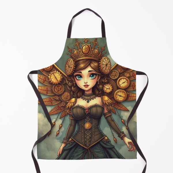 Item preview, Steampunk Clockwork Princess – Bronze Gear Crown, Mechanical Wings & Victorian Royal Dress designed and sold by swara-2016.