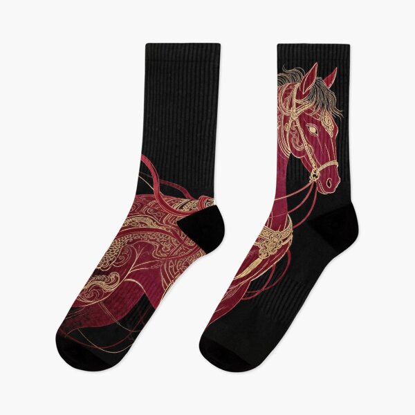 Item preview, Majestic Crimson Steed with Golden Dragon Embroidery designed and sold by zzz888.