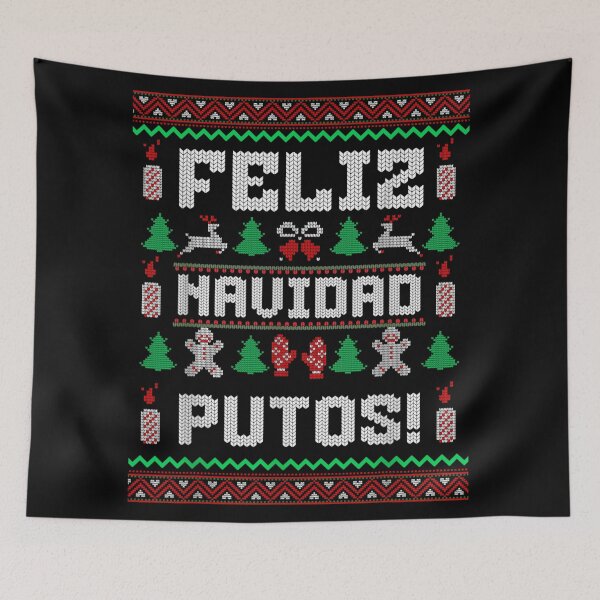 Item preview, Feliz Navidad Putos Ugly Christmas Sweater Funny Spanish Quote designed and sold by Altenpendinton.