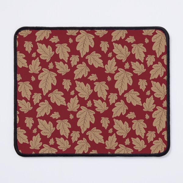 Aperçu de l'œuvre Feuilles d'automne sur fond rouge créée et vendue par PapuruDesigns.