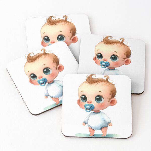 Item preview, Cute Baby Illustration with Pacifier – Adorable Chibi Infant Character Art designed and sold by LunaPixelStudio.