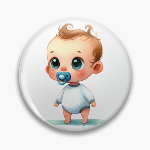 Item preview, Cute Baby Illustration with Pacifier – Adorable Chibi Infant Character Art designed and sold by LunaPixelStudio.