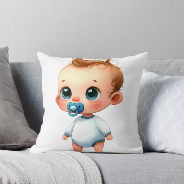 Item preview, Cute Baby Illustration with Pacifier – Adorable Chibi Infant Character Art designed and sold by LunaPixelStudio.