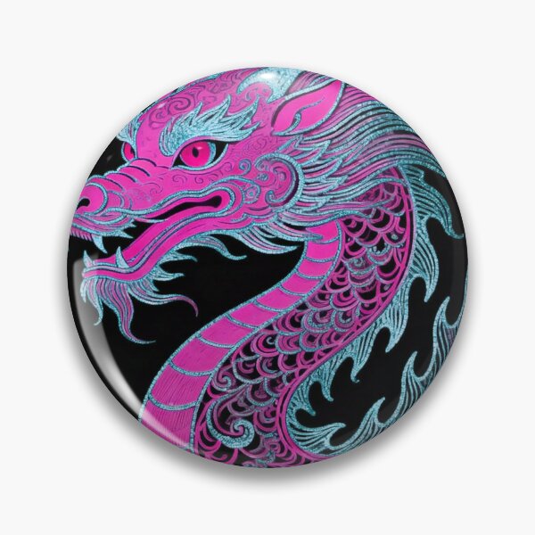 Item preview, Electric Neon Pink and Cyan Eastern Dragon designed and sold by zzz888.
