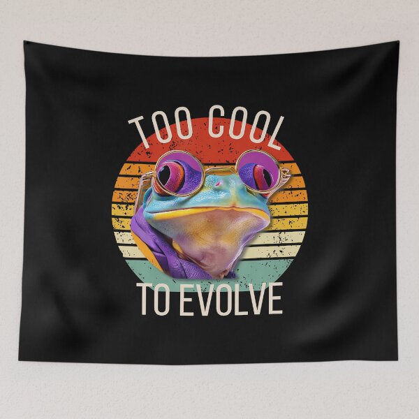 Item preview, Too Cool To Evolve Funny Colorful Frog With Sunglasses designed and sold by LavetaCatherine.
