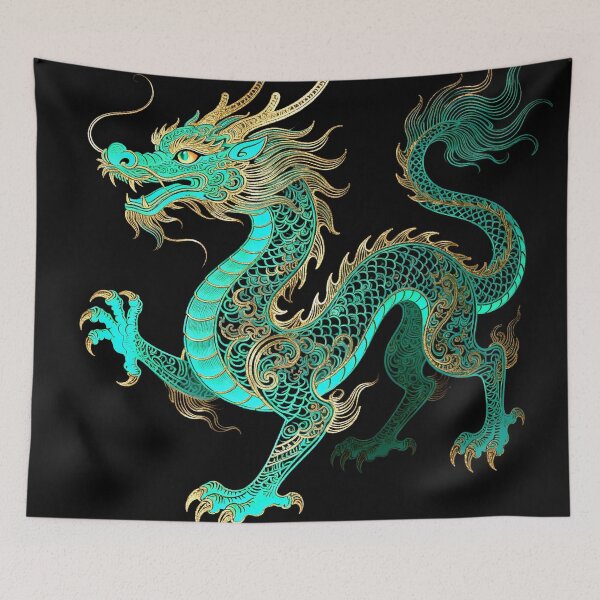 Item preview, Imperial Cyan Dragon with Golden Filigree Armor designed and sold by zzz888.